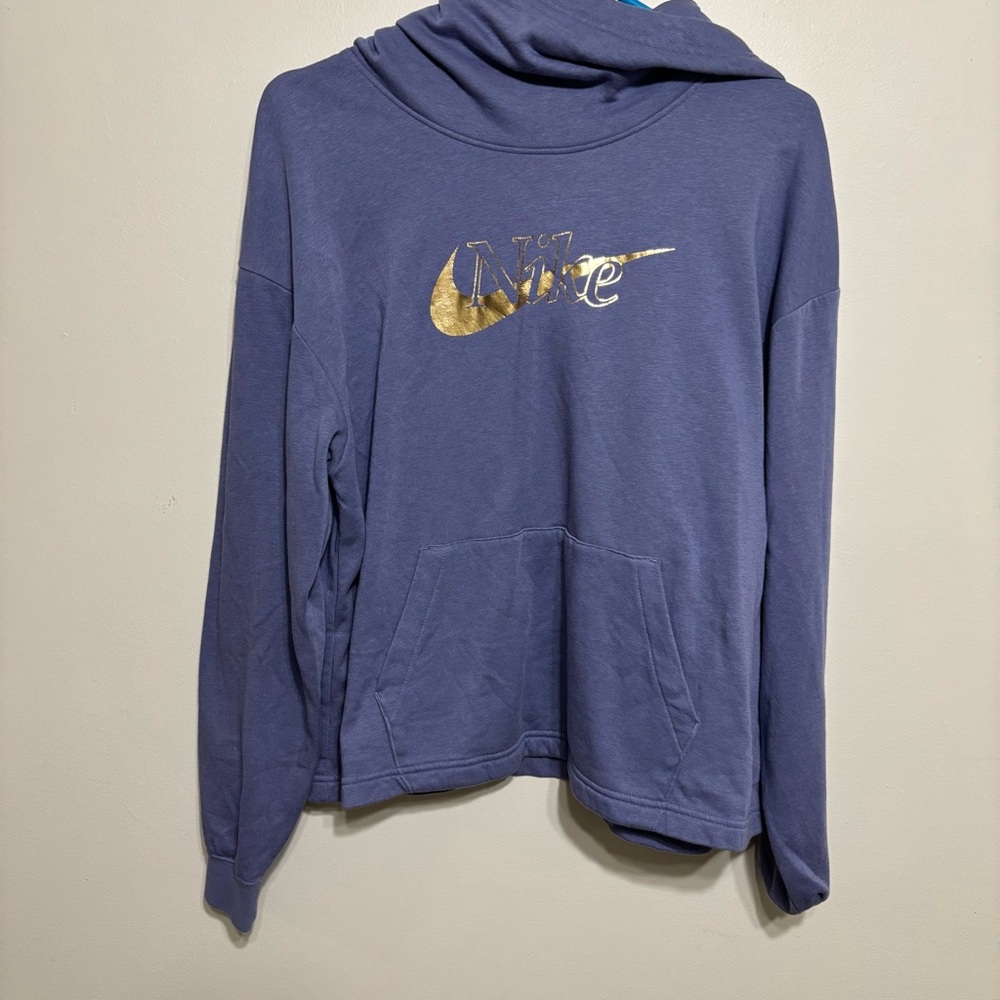 Nike Purple Hoodie with Gold Logo
